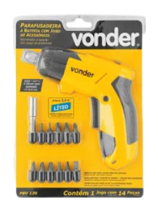 PARAFUSADEIRA BAT.3,6 C/14PÇS VONDER